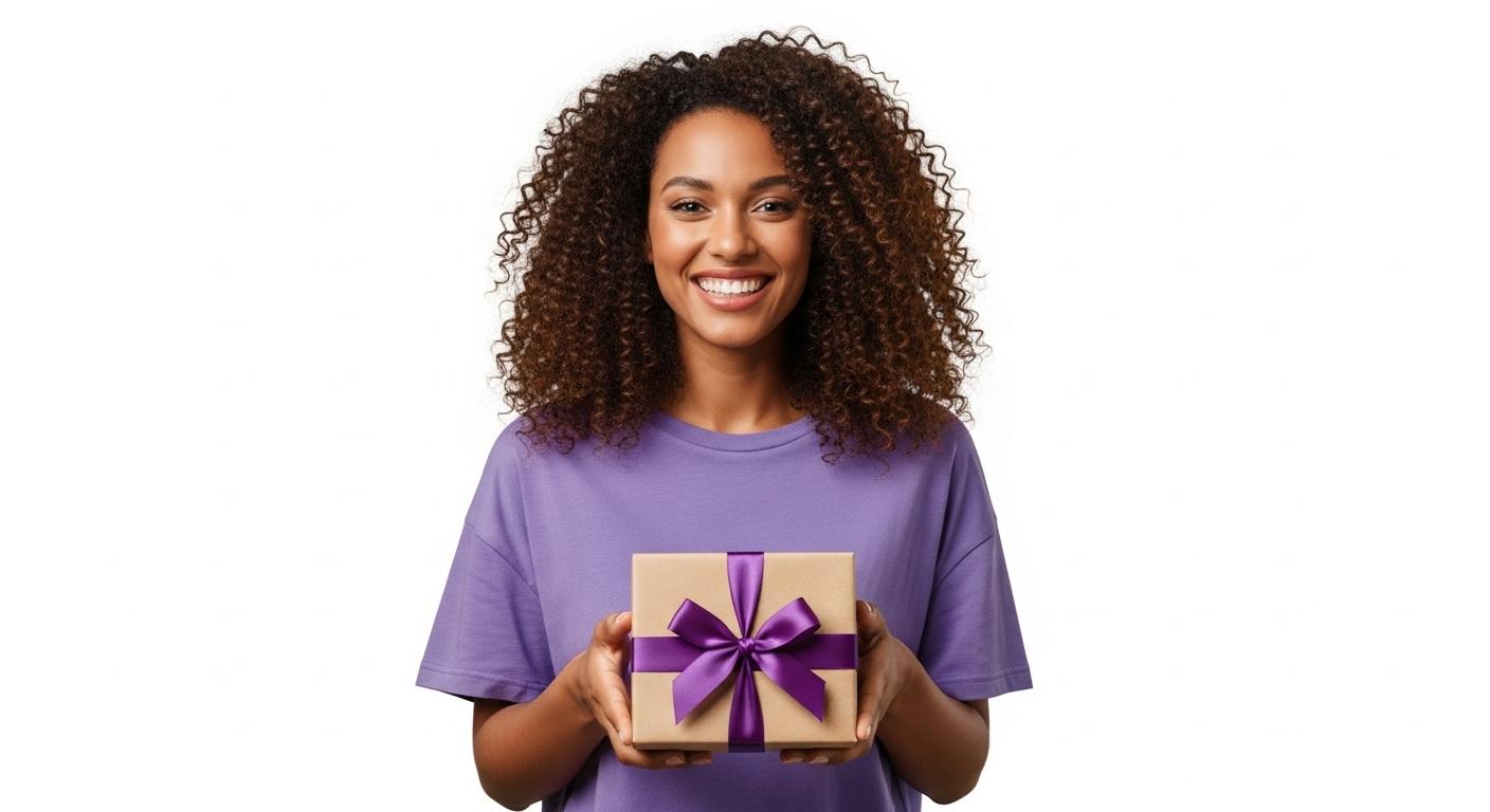 Woman holding a gift